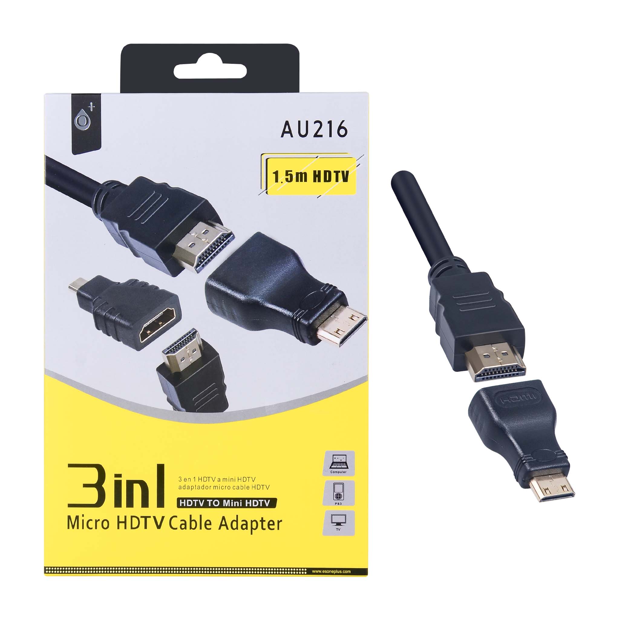Cable HDMI con clavijas Micro/Mini HDMI 1.5M AU216