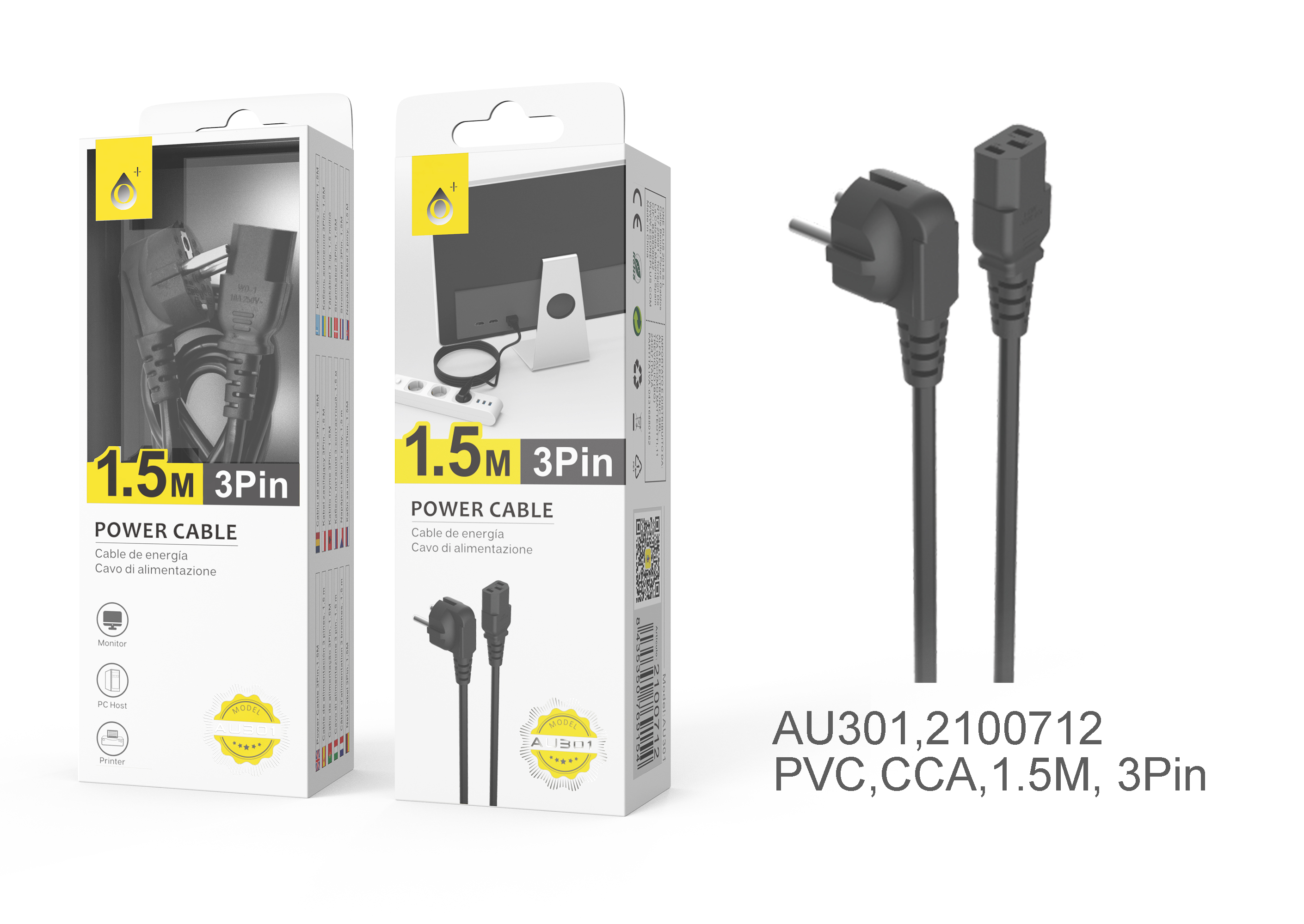 Cable de Alimentación IEC PC 1.5M AU301