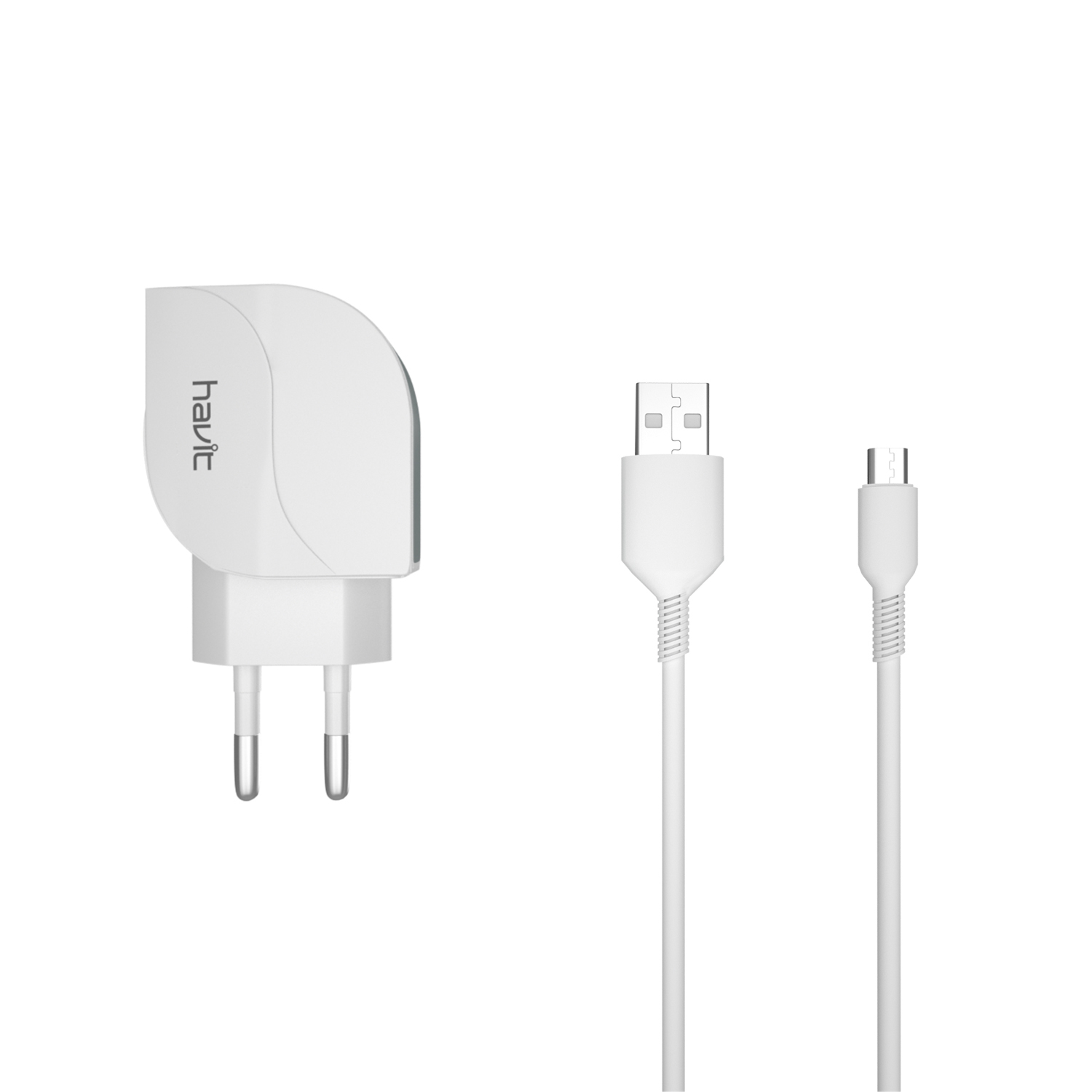 Cargador Dual USB con cable Micro USB 2.1A (IC) HV-ST805