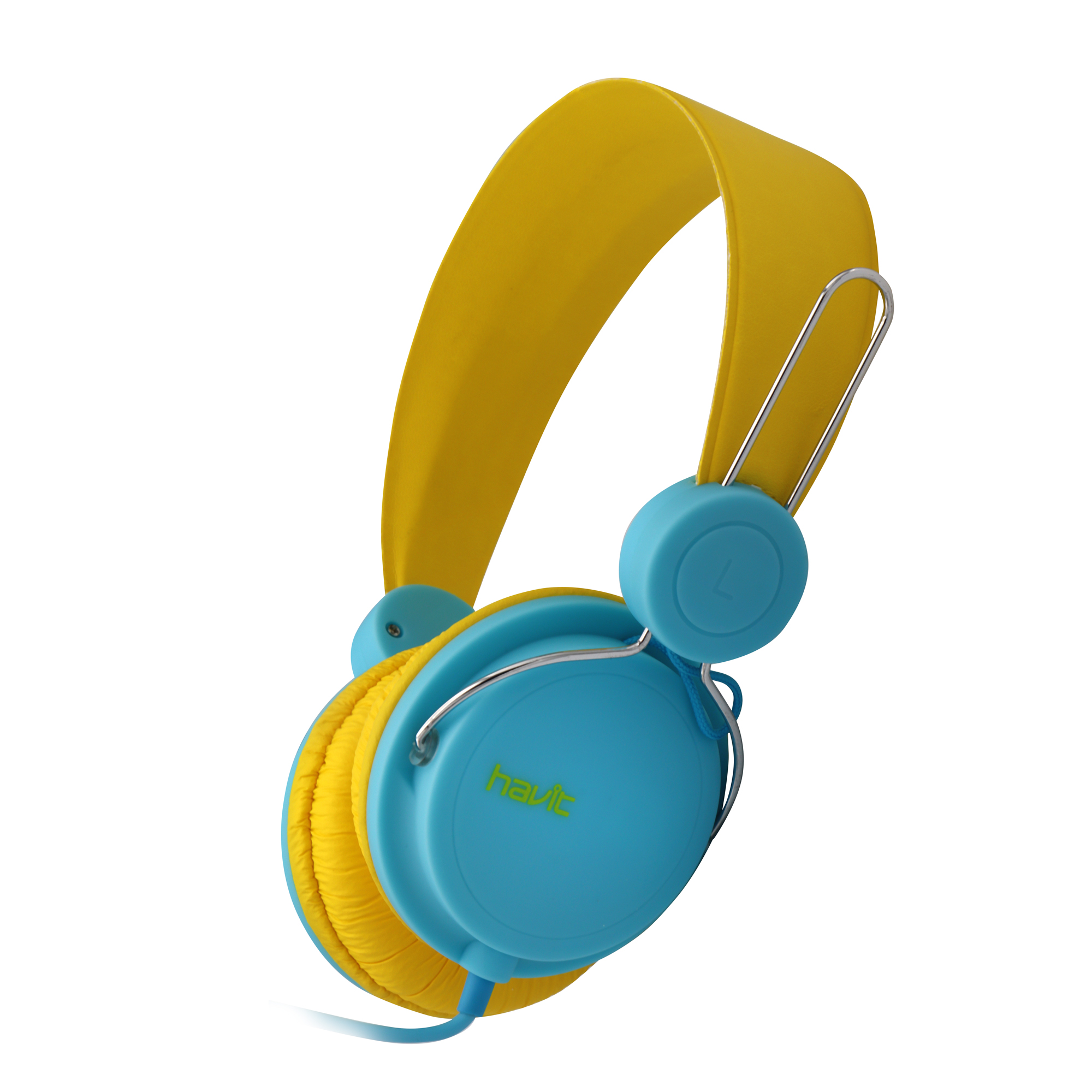 Casco con microfono HV-H2198D - Celeste/Amarillo