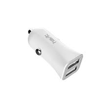 H236 Blanco Cargador de Mechero Dual USB 2.1A