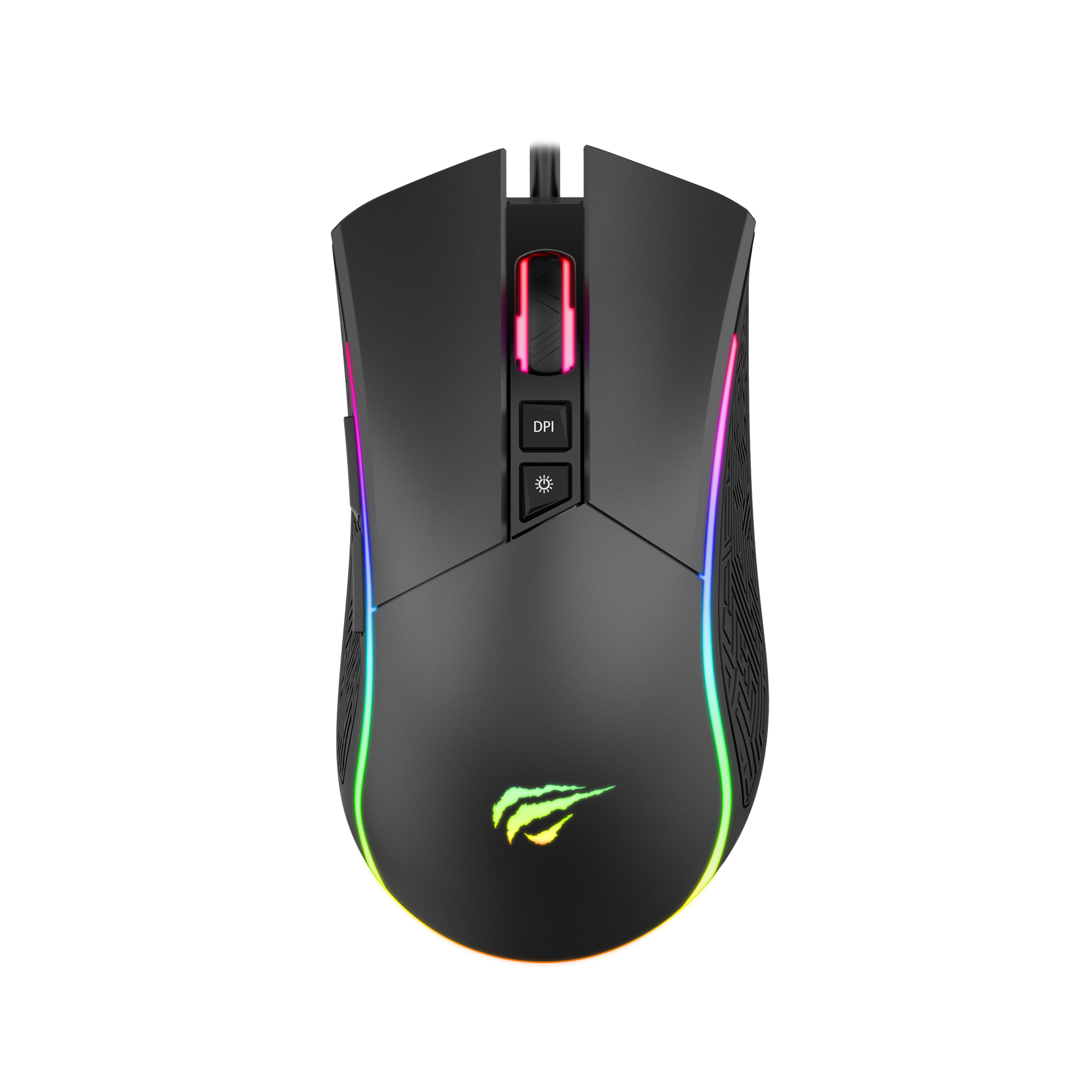 HV-MS1001 Raton Gaming con luz RGB 7 teclas hasta 6400DPI 1.6M