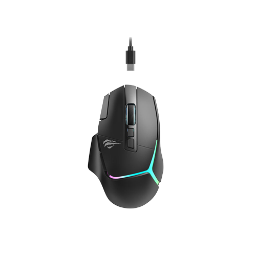 MS967WB BK Raton Gaming Con Cable+2.4GHZ+(BT5.2 * 2 CANALES) TRI-MODO HAVIT
