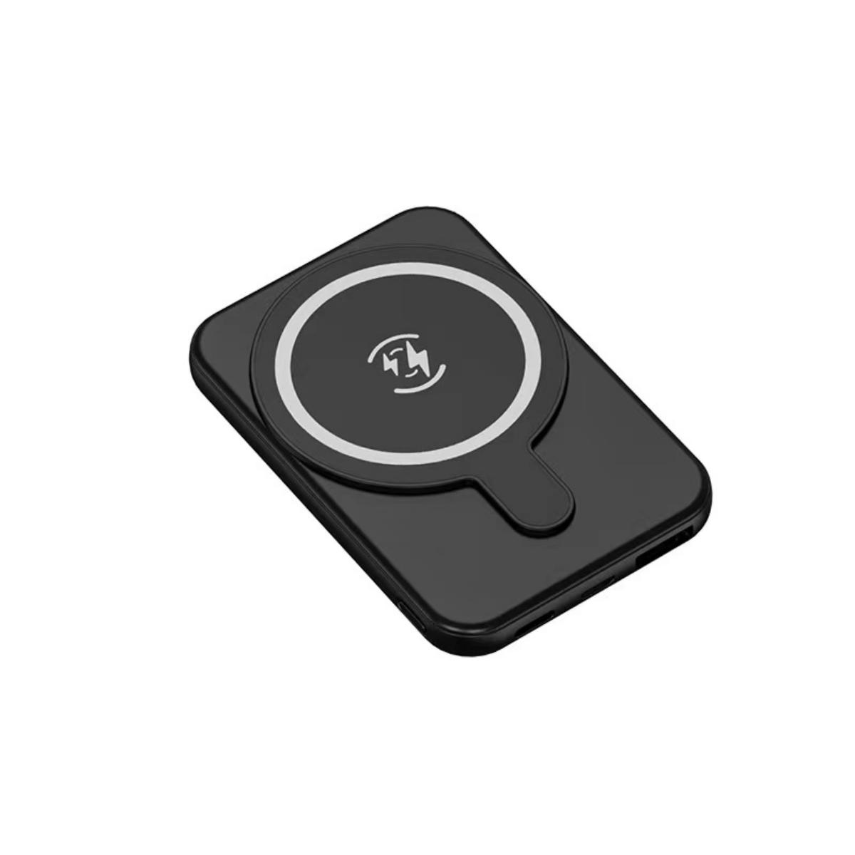 SX PB003 PowerBank de 5000mah Carga por Inducción Magsafe de Hasta 15w y Carga Rápida de Hasta 22.5w por los Puertos, Negra