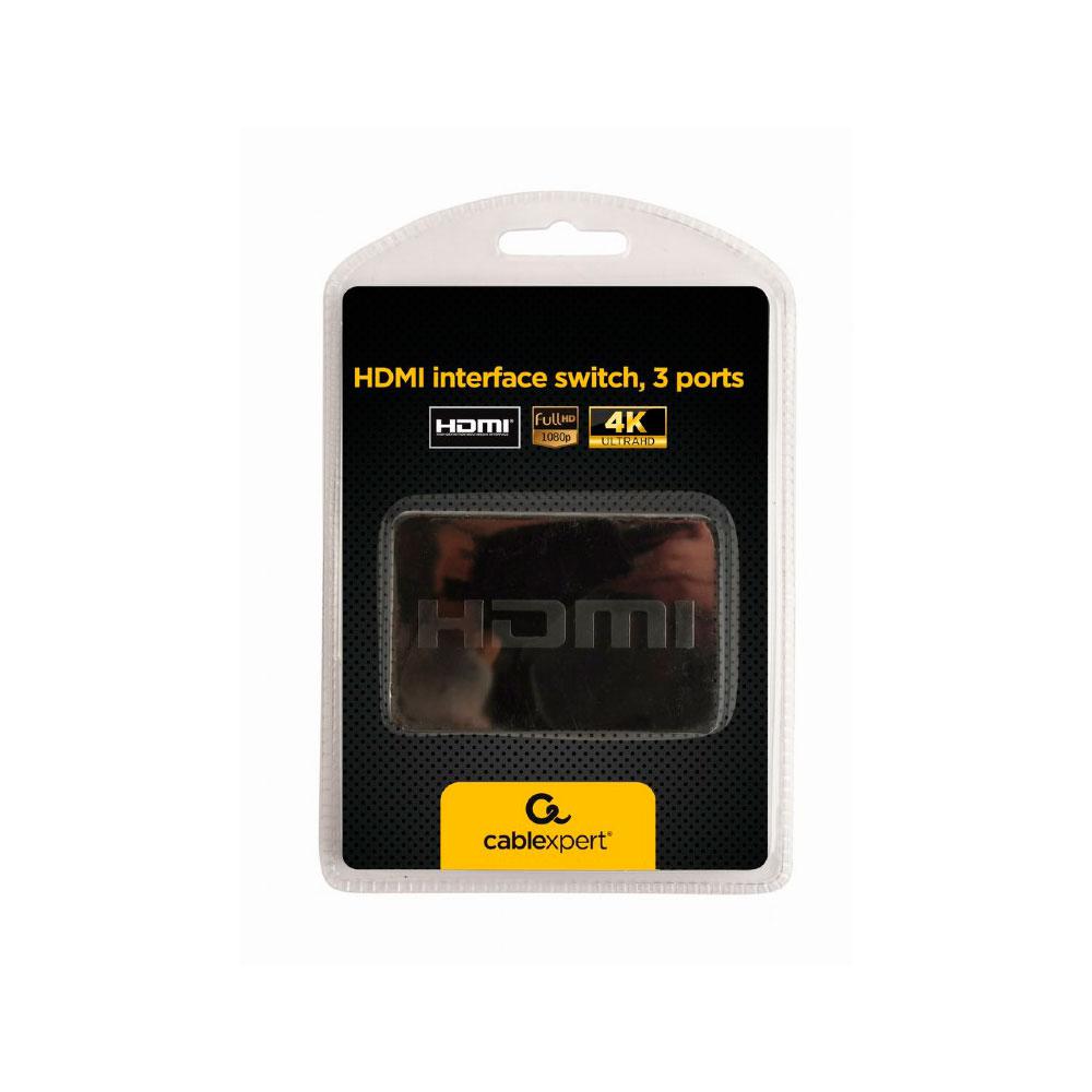 Switch HDMI 3x1 con Mando / 4K / Soporta 3D / Hdcp 1.4 Cablexpert DSW-HDMI-34
